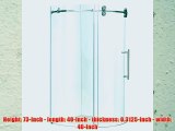 VIGO VG6031STCL40R 40 x 40 Frameless Round 5/16 Clear/Stainless Steel Shower Enclosure Right-Sided