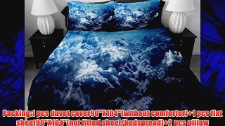 Anlye Hotel Bedding Collection Set 2 Sides Printing Clouds Mass in the Blue Sky Duvet Cover