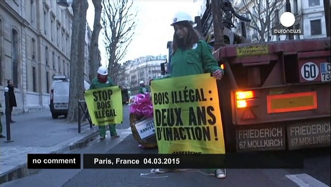 Greenpeace protests European wood trafficking