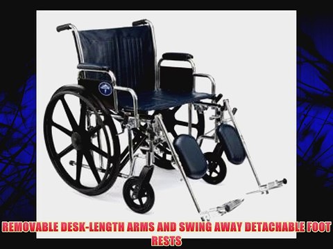 Medline Excel Extra Wide Wheelchair 450 Lb Weight Capacity 24 Inch W Latex Free Removable Desk-Length