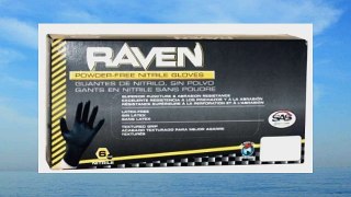 10 Pack SAS Safety 66519 Raven 6 mil Black Nitrile Disposable Gloves - X-Large (100 Gloves