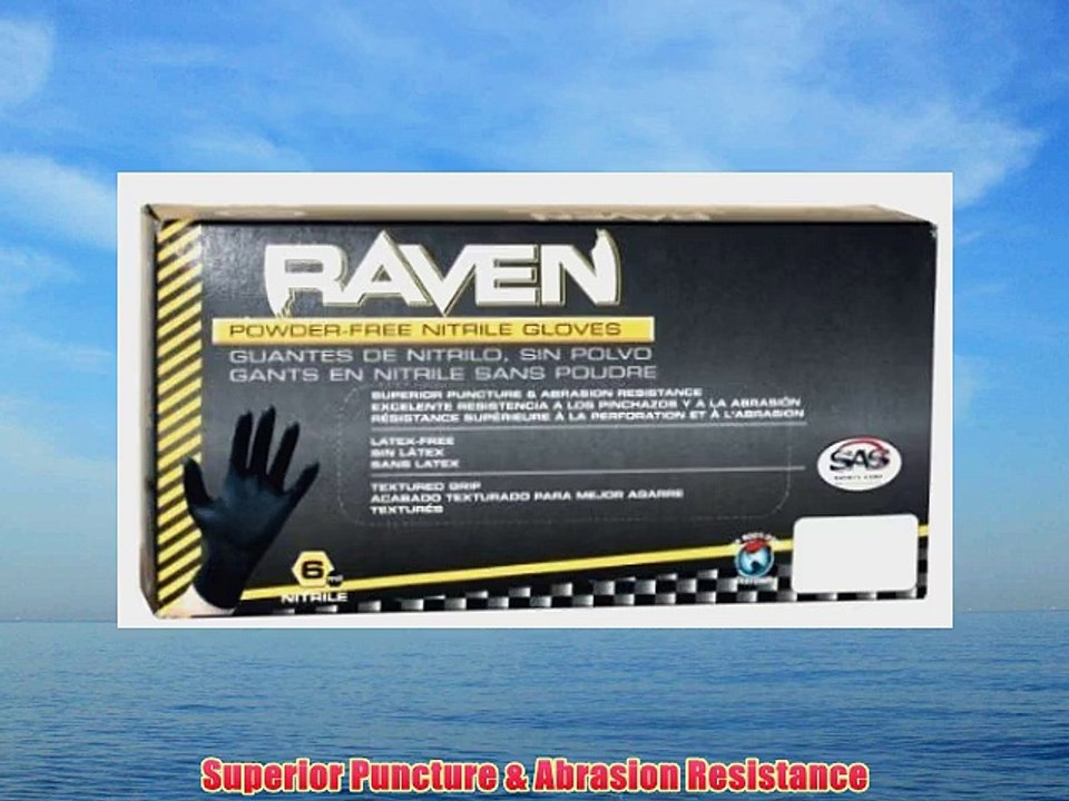 10 Pack SAS Safety 66519 Raven 6 mil Black Nitrile Disposable Gloves - X-Large (100 Gloves