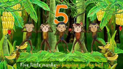 Five Little Monkeys Jumping on the Bed - Children Songs, Nursery Rhymes, Kid Songs