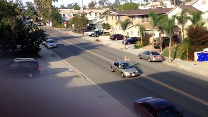 Un gars ivre se croit dans GTA ...