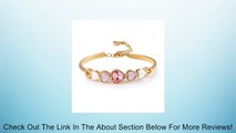 Swarovski Element Pink Crystal 18K Yellow Gold-Plated Dream Love Bangle Bracelet 7