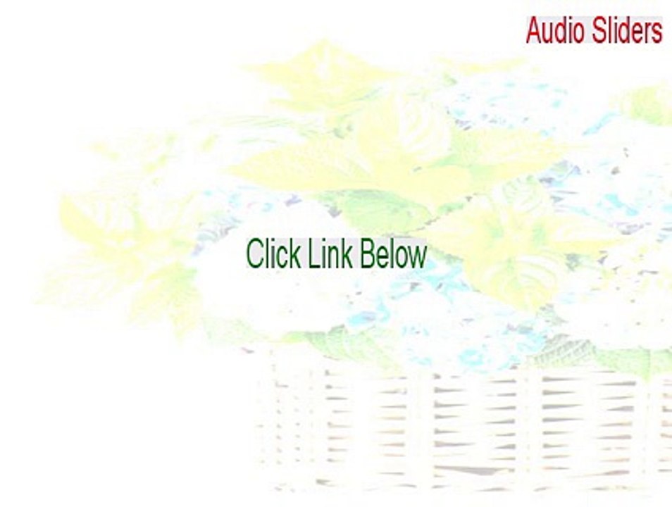 Audio Sliders Crack [Instant Download]