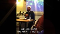 Imam Asim Hussain inviting all to Pir Saqib Shaami (hafidhahulla) talk