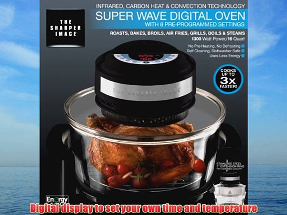 The Sharper Image Black Infrared Carbon Heat and Convection Technology Super Wave Digital Oven