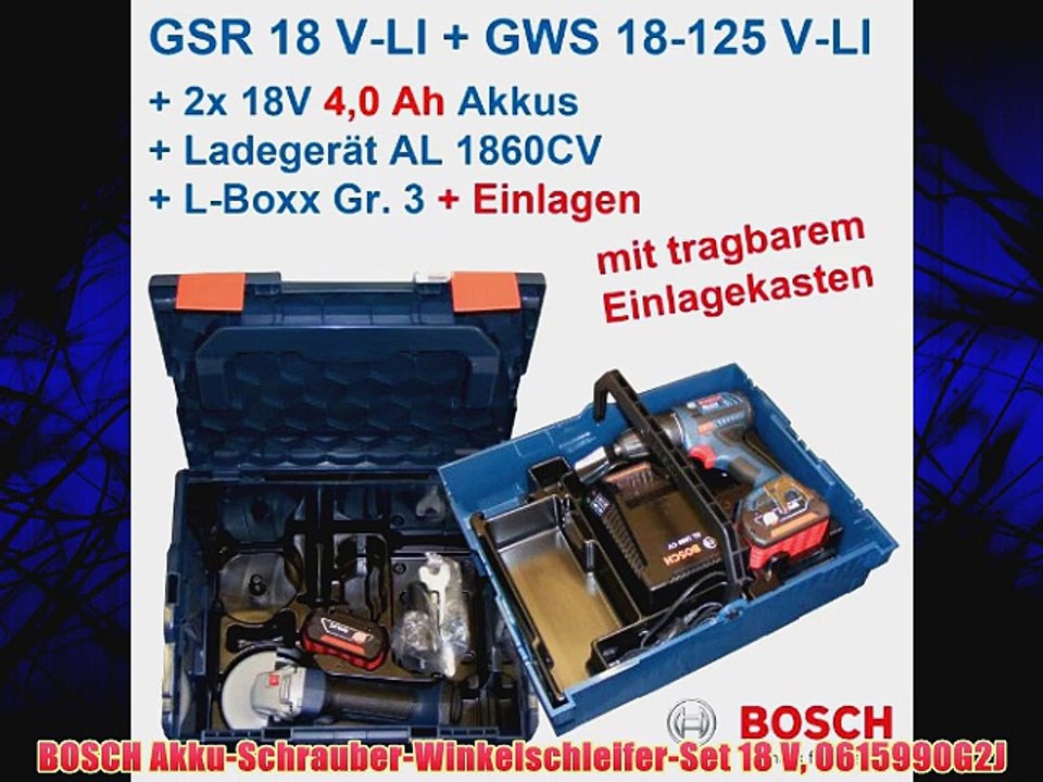 BOSCH Akku-Schrauber-Winkelschleifer-Set 18 V 0615990G2J