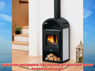 Justus Vegas 8257 22 Kaminofen Keramik Grau 6kW Holzofen Kamin Ofen Speckstein