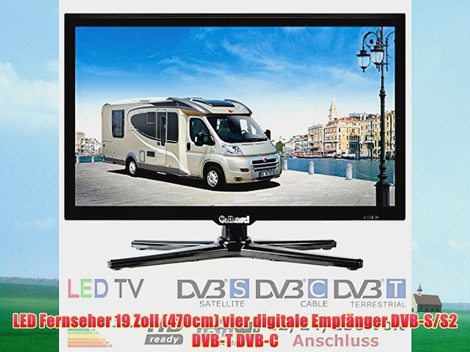 Gelhard GTV-1935 LED Fernseher 19 Zoll 47 cm DVB-S /S2 DVB-T DVB-C USB 230V  12 Volt 24 Volt
