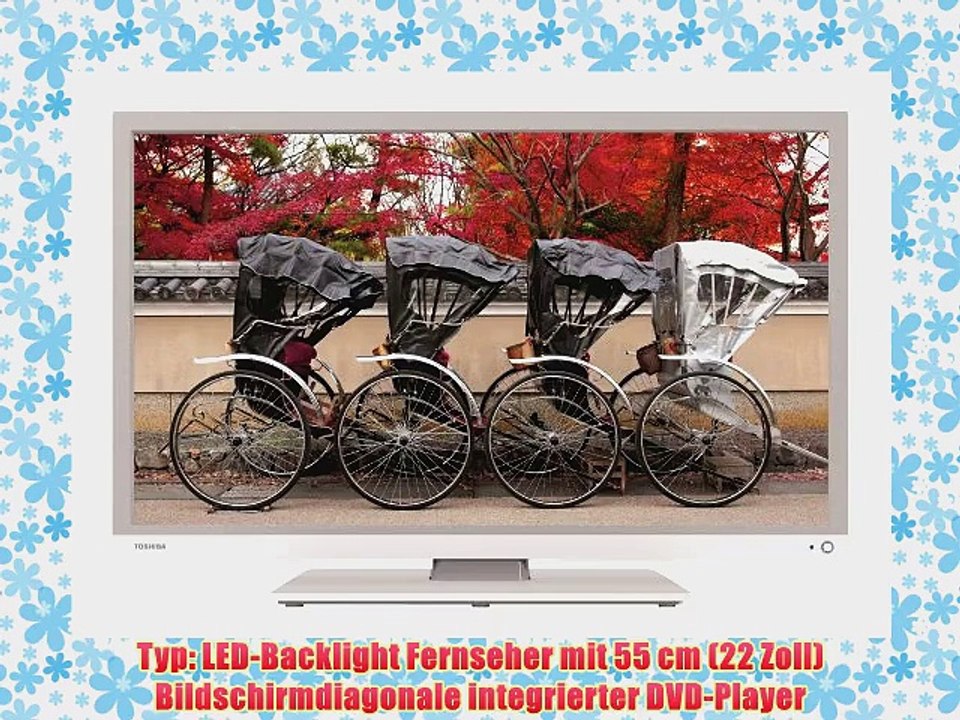 Toshiba 22D1334G 55 cm (22 Zoll) LED-Fernseher  (Full-HD 100Hz DVB-T DVB-C DVD-Player) wei?