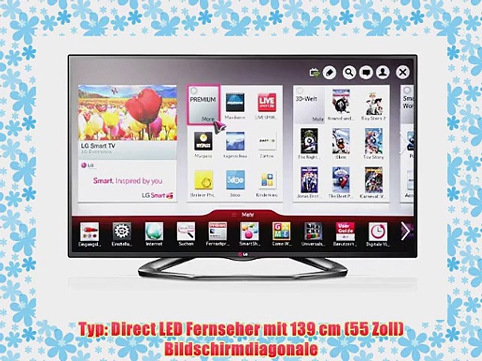 LG 55LA6208 139 cm (55 Zoll) Cinema 3D LED-Backlight-Fernseher (Full HD 200Hz MCI WLAN DVB-T/C/S