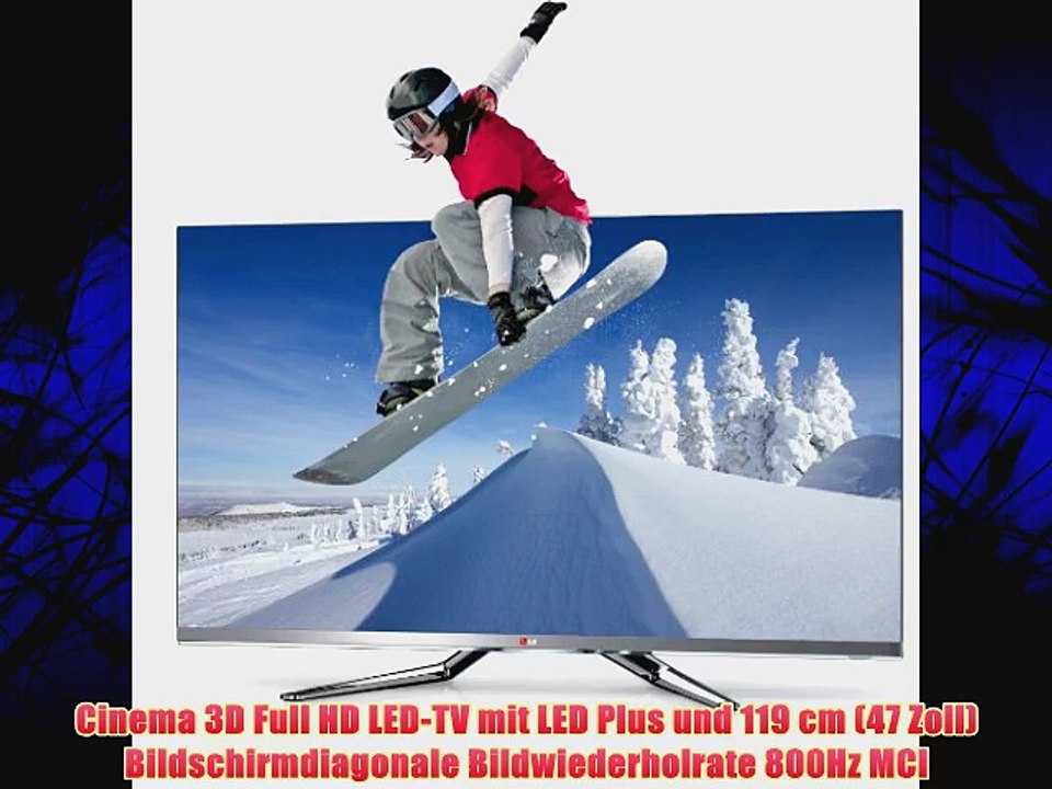 LG 47LM860V 119 cm (47 Zoll) Cinema 3D LED-Backlight Fernseher (Full-HD 800Hz MCI DVB-T/C/S2