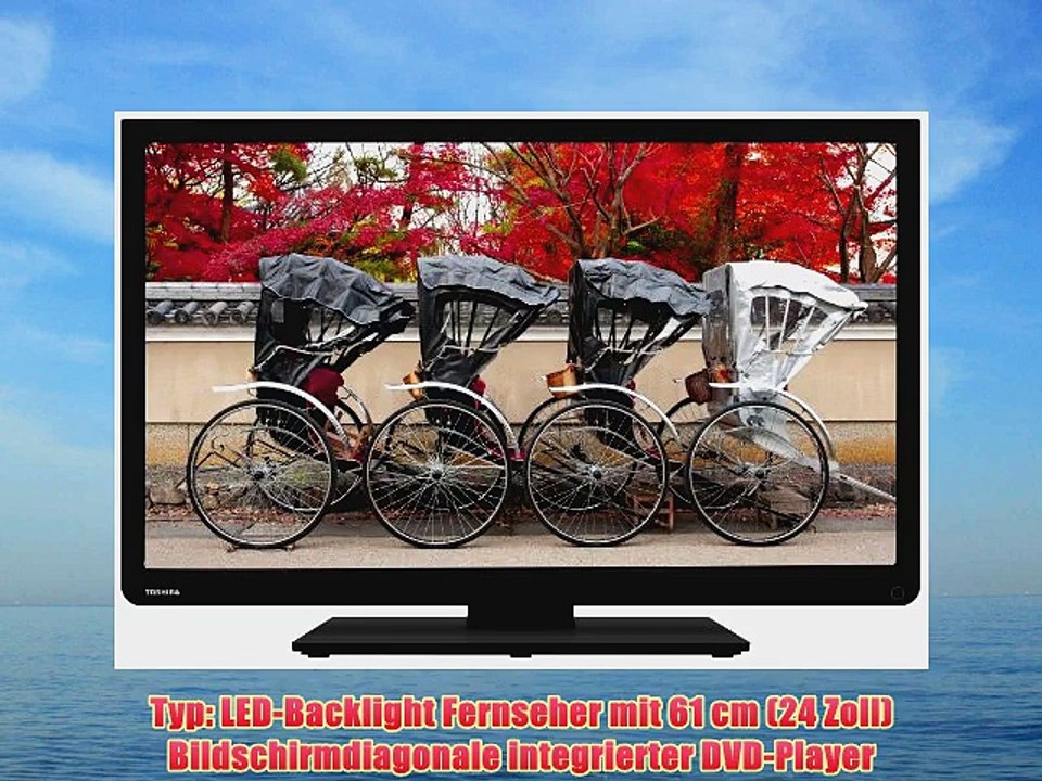 Toshiba 24D1333G 61 cm (24 Zoll) LED-Fernseher  (HD-Ready 50Hz DVB-T DVB-C DVD-Player) schwarz