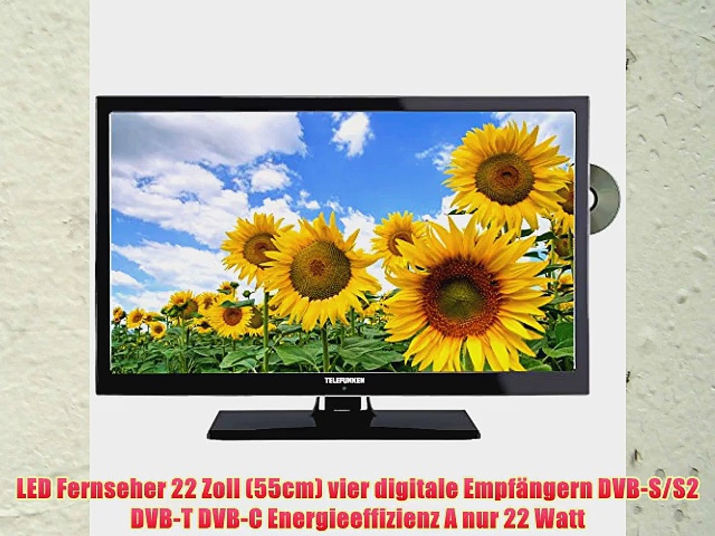 Telefunken L22F130X LED Fernseher 22 Zoll 55 cm TV mit DVB-S /S2 DVB-T  DVB-C DVD USB 230V 12Volt - video Dailymotion