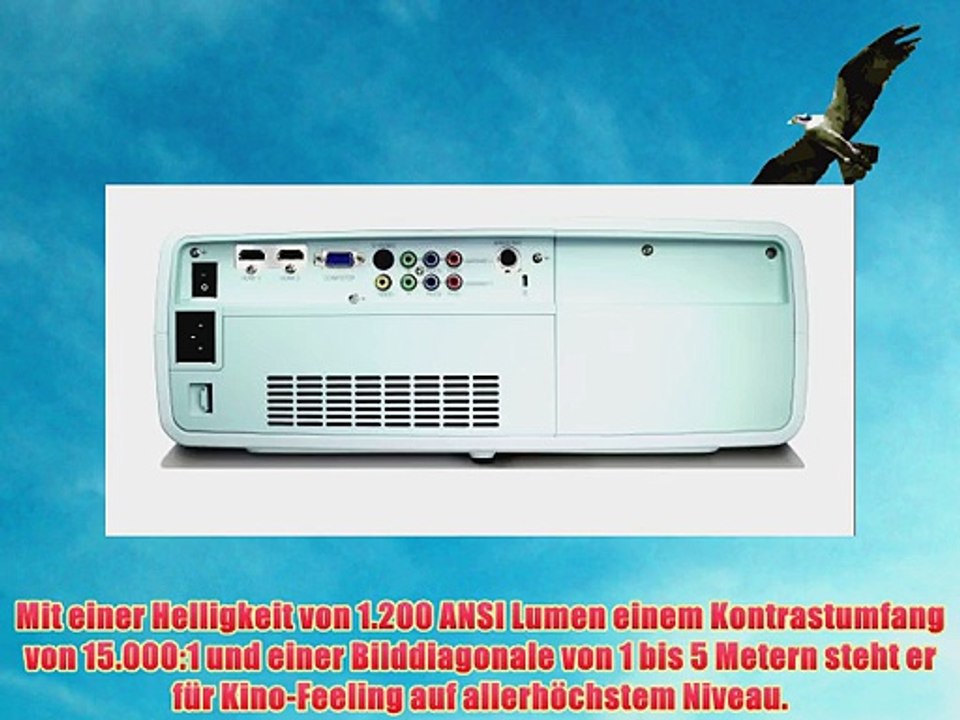 Sanyo PLV Z 2000 Full-HD Projektor (Kontrast 15000:1 1200 ANSI Lumen) wei?