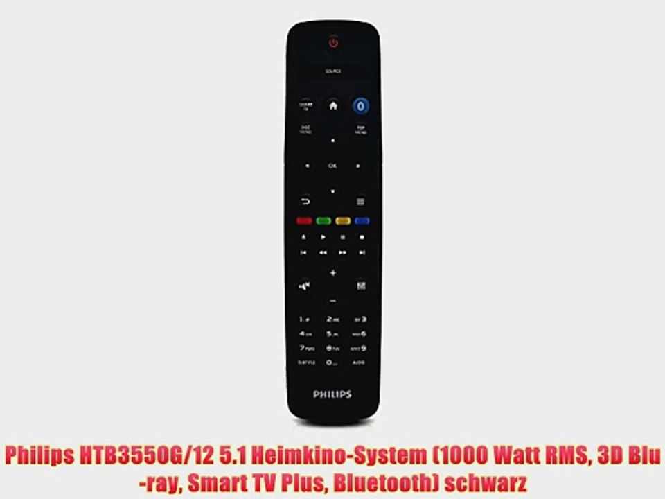Philips HTB3550G/12 5.1 Heimkino-System (1000 Watt RMS 3D Blu-ray Smart TV Plus Bluetooth)