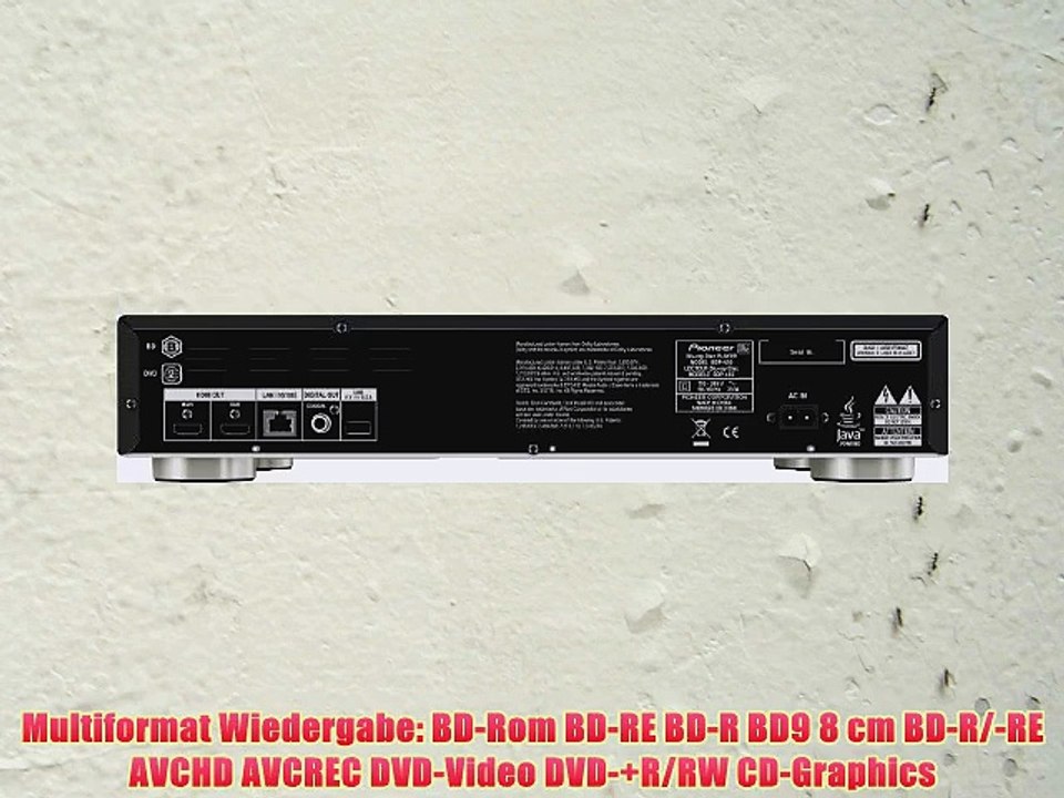 Pioneer BDP-450 3D-Blu-ray-Player (HDMI DLNA 1.5 Streaming Client Control App. Aluminium Front