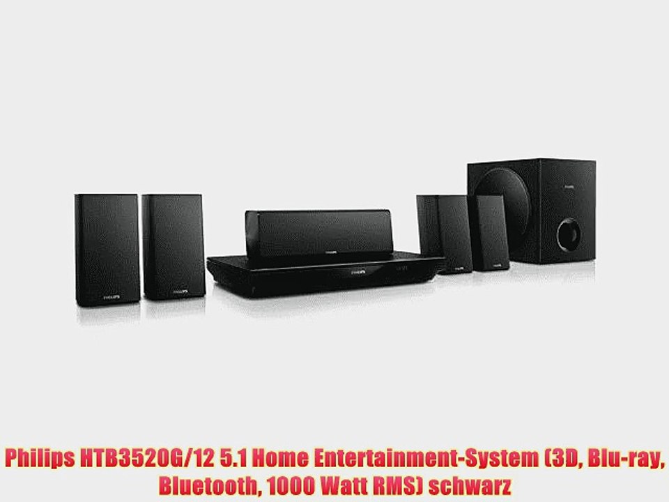 Philips htb3520g/12 5.1 home entertainment-system (3d blu-ray bluetooth 1000 watt rms) schwarz