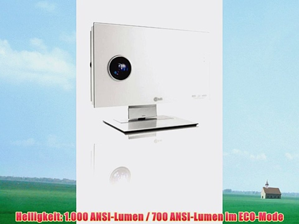 LG AN 110 W JD DLP-Projektor (Kontrast 2500:1 1000 ANSI Lumen) HD-Ready HDMI inkl. Wandhalterung