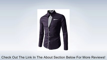 TheLees Mens Casual Long Sleeve Stripe Patched Fitted Dress Shirts Review