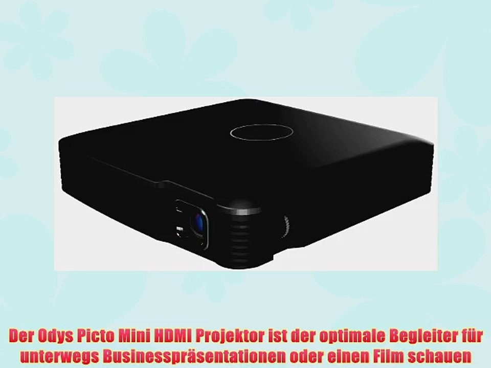 Odys Picto mini DLP-Projektor mit Lautsprecher und Li-Polymer Akku (WVGA Kontrast 1000:1 854