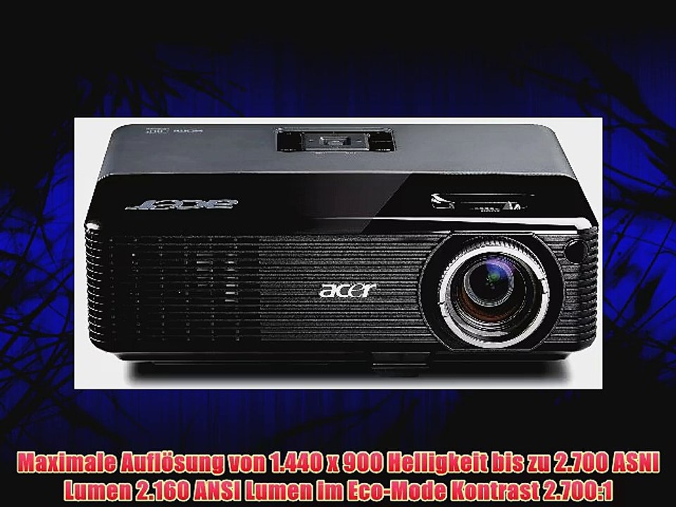 Acer P1166P DLP-Projektor (Kontrast 2000:1 2500 ANSI Lumen SVGA 800 x 600 Pixel) schwarz