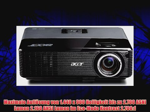 Acer P1166P DLP-Projektor (Kontrast 2000:1 2500 ANSI Lumen SVGA 800 x 600 Pixel) schwarz