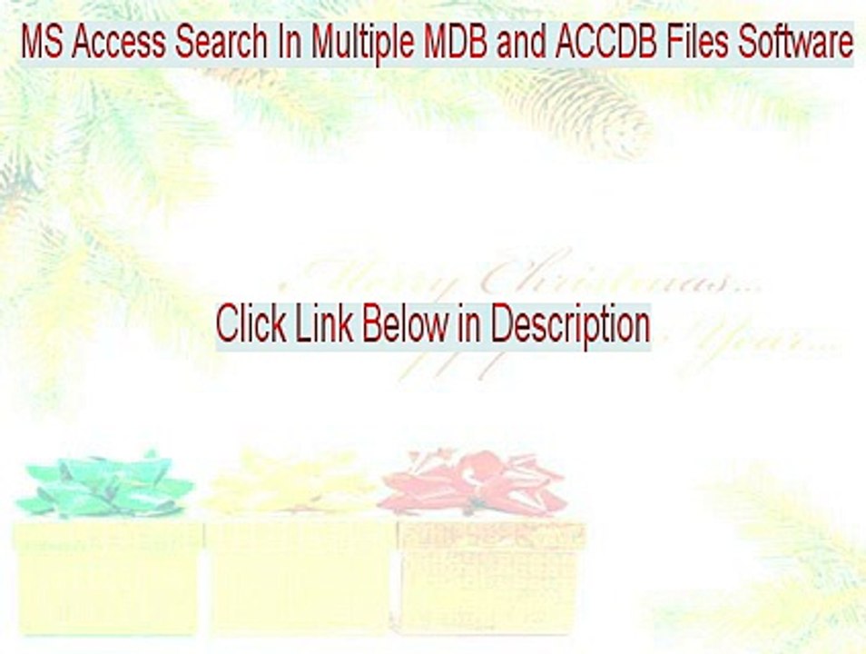 MS Access Search In Multiple MDB and ACCDB Files Software Full Download [Instant Download 2015]