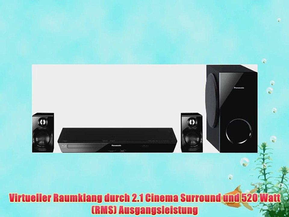 Panasonic SC-BTT100EGK 2.1 Blu-ray Heimkino System (320 Watt RMS WLAN-Ready DLNA 2x USB) schwarz