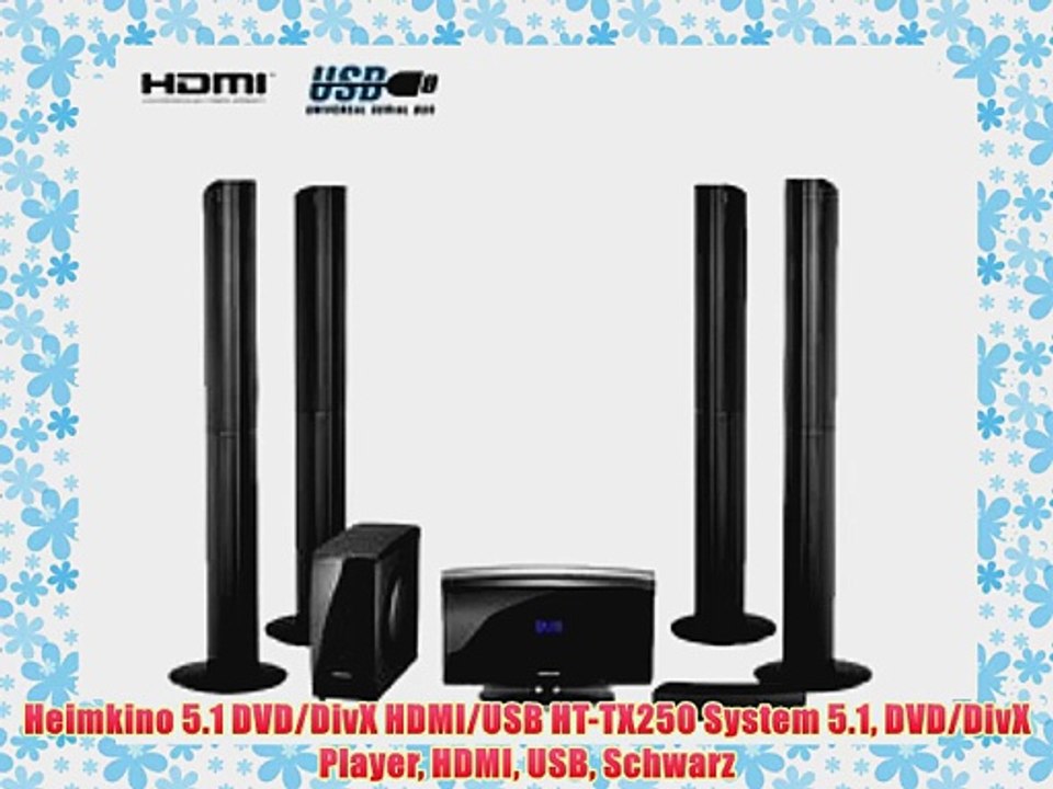 Heimkino 5.1 DVD/DivX HDMI/USB HT-TX250 System 5.1 DVD/DivX Player HDMI USB Schwarz