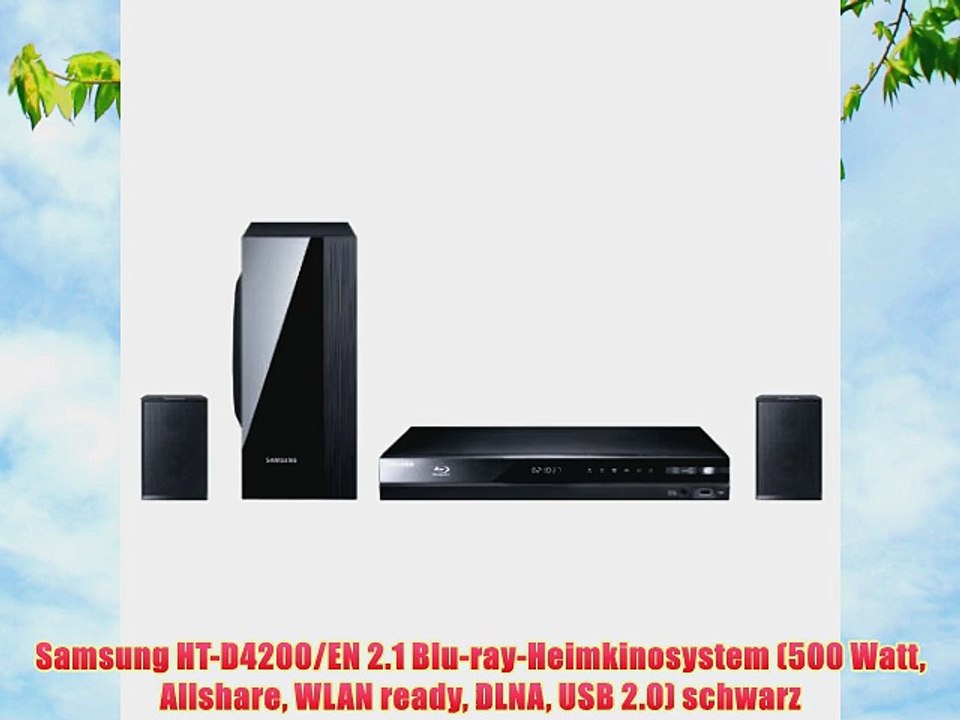 Samsung HT-D4200/EN 2.1 Blu-ray-Heimkinosystem (500 Watt Allshare WLAN ready DLNA USB 2.0)