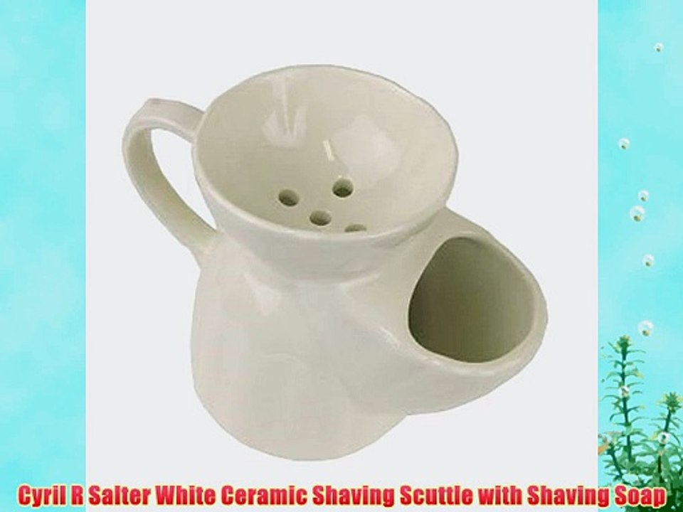 Cyril R Salter White Ceramic Shaving Scuttle with Shaving Soap