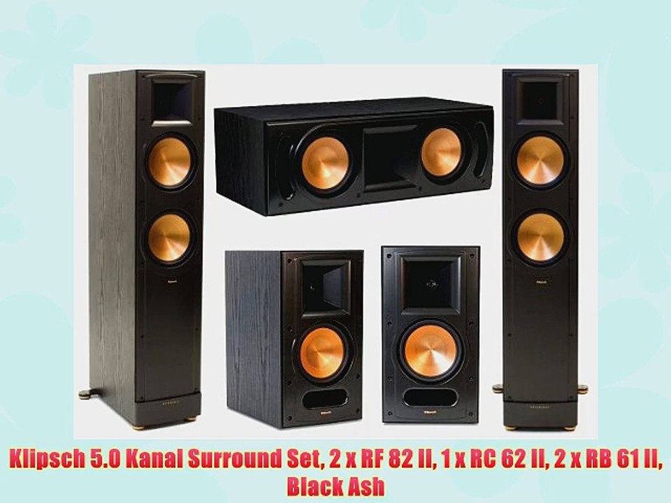 Klipsch 5.0 Kanal Surround Set 2 x RF 82 II 1 x RC 62 II 2 x RB 61 II Black Ash