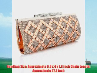 ANDI ROSE Luxury PU Leather Rhinestones Clutch Evening Shoulder Bags Purses Handbags (Gold)