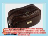 Rowallan Mens Vintage Look Buffalo Leather Wash Bag Travel Toiletries Cognac Colour