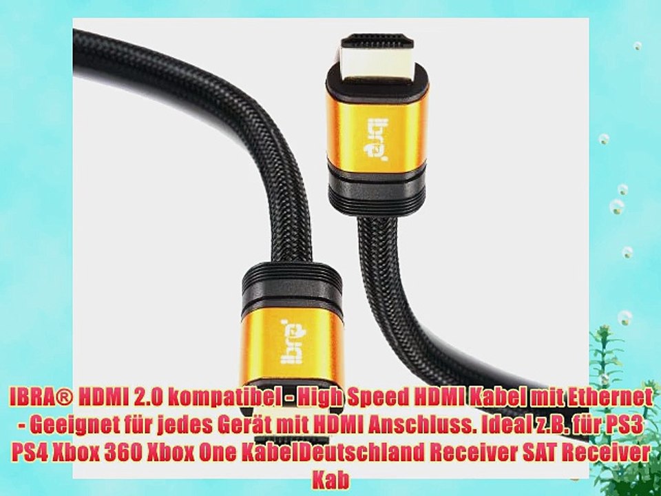 IBRA? ORANGE High Speed HDMI Kabel mit Ethernet 15m (HDMI 1.4a / 2.0 Kompatibel 4k x 2k ULTRA