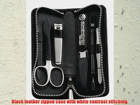 Quality German Made Black Leather Manicure Set