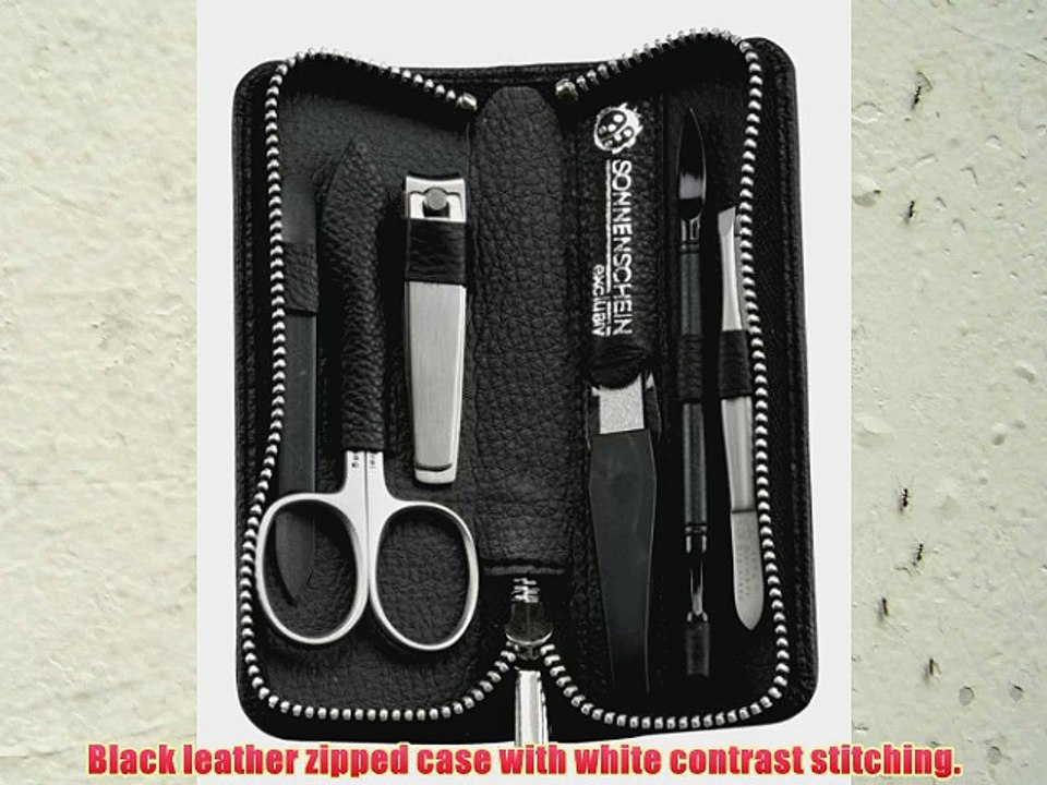 Quality German Made Black Leather Manicure Set