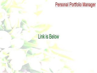 Personal Portfolio Manager Download - Instant Download