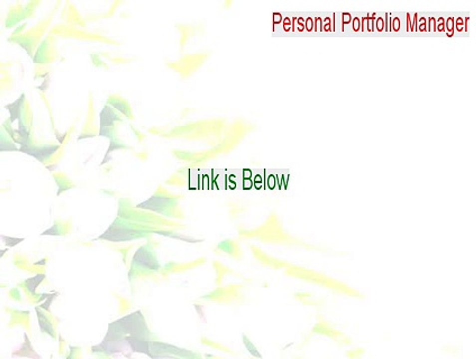 Personal Portfolio Manager Download - Instant Download