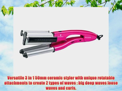Lee Stafford Wave Machine Triple Barrel Hair Waver Versatile 3 in 1 Packing