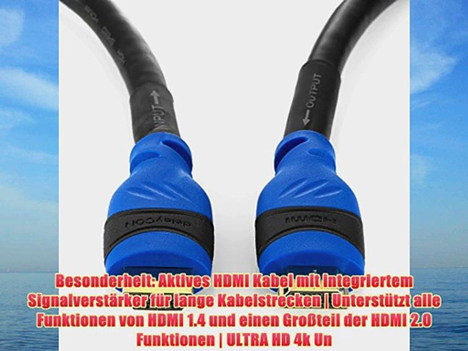 deleyCON 25m AKTIVES HDMI Kabel mit Verst?rker / Extender / Entzerrer - High Speed mit Ethernet