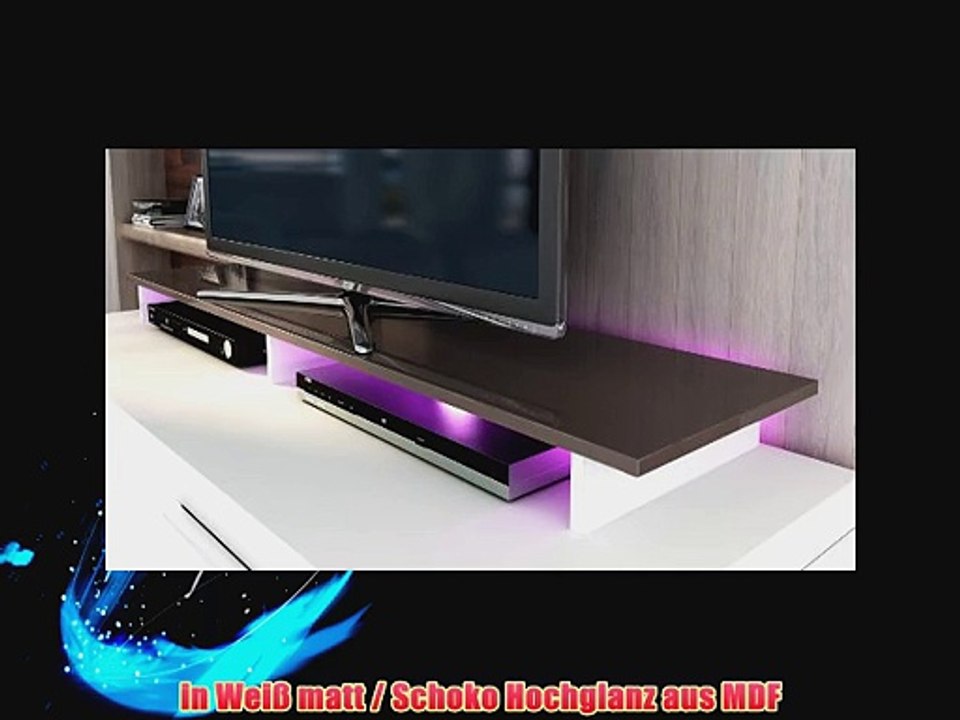 TV Aufsatz Monitorerh?hung Game in Wei? / Schoko Hochglanz