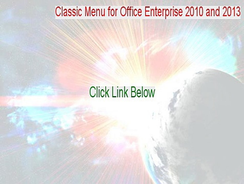 Classic Menu for Office Enterprise 2010 and 2013 Key Gen [Instant Download]