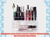 MelodySusie Luxury Acrylic Cosmetic Organizer Makeup Storage Box 20 sections with drawers