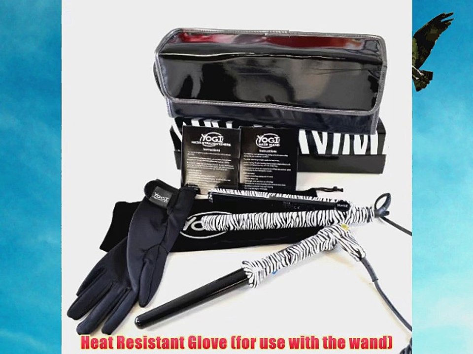 Yogi Gift Pack Zebra Hair Straightener and Wand Set Black/ White