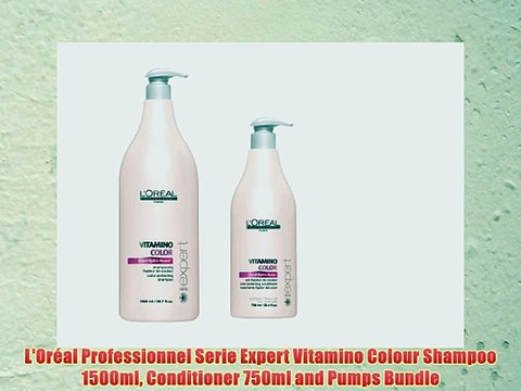 L'Or?al Professionnel Serie Expert Vitamino Colour Shampoo 1500ml Conditioner 750ml and Pumps