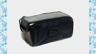 Danielle Rimini Leather Twin Zip Box Shape Toiletry Bag - Black